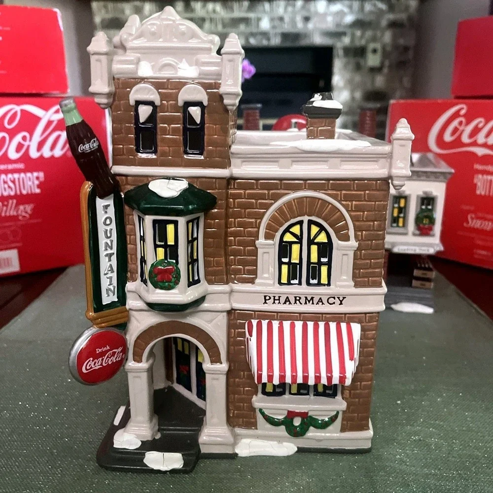 Dept 56 Snow Village COCA COLA Bundle~Plant, Drugstore, Delivery Truck & Men ***